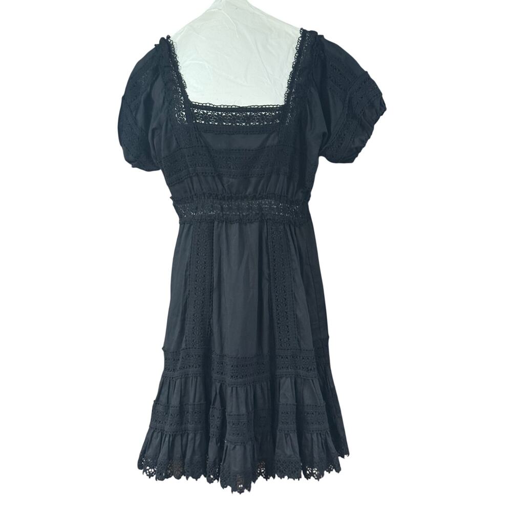 Victoria’s secret cap sleeve crochet fit & flare black dress woman 6 cottage